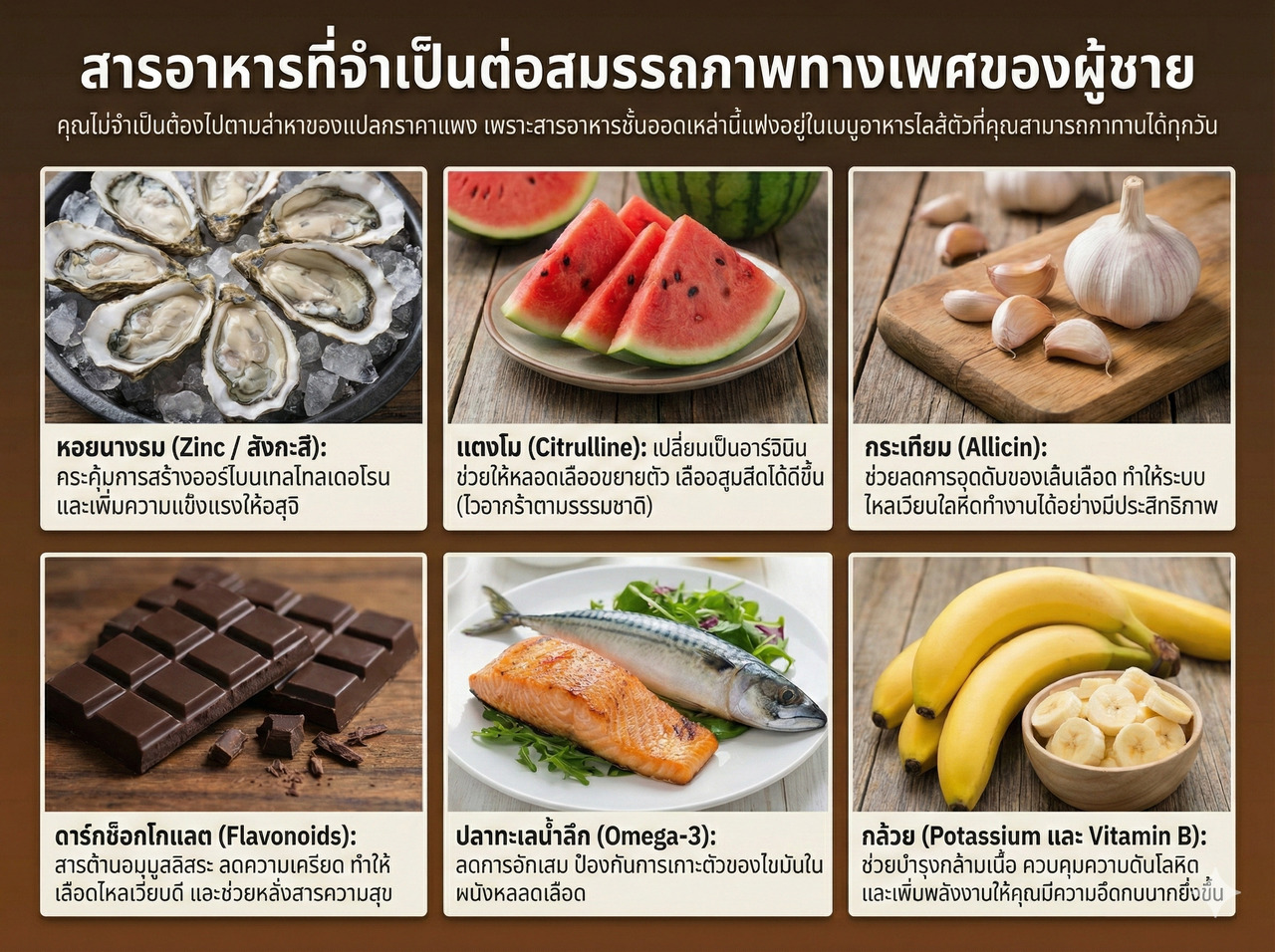 สารอาหารที่จำเป็นต่อสมรรถภาพทางเพศของผู้ชาย